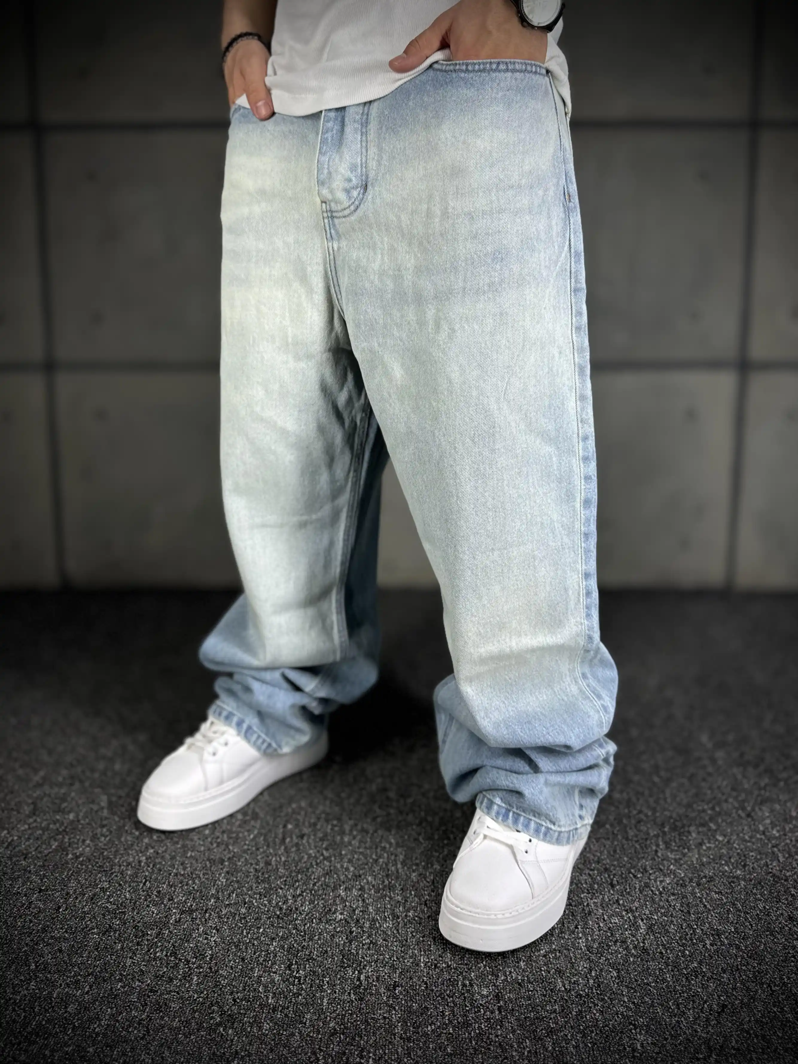 شلوار جین بگ استایل بدون زاپ