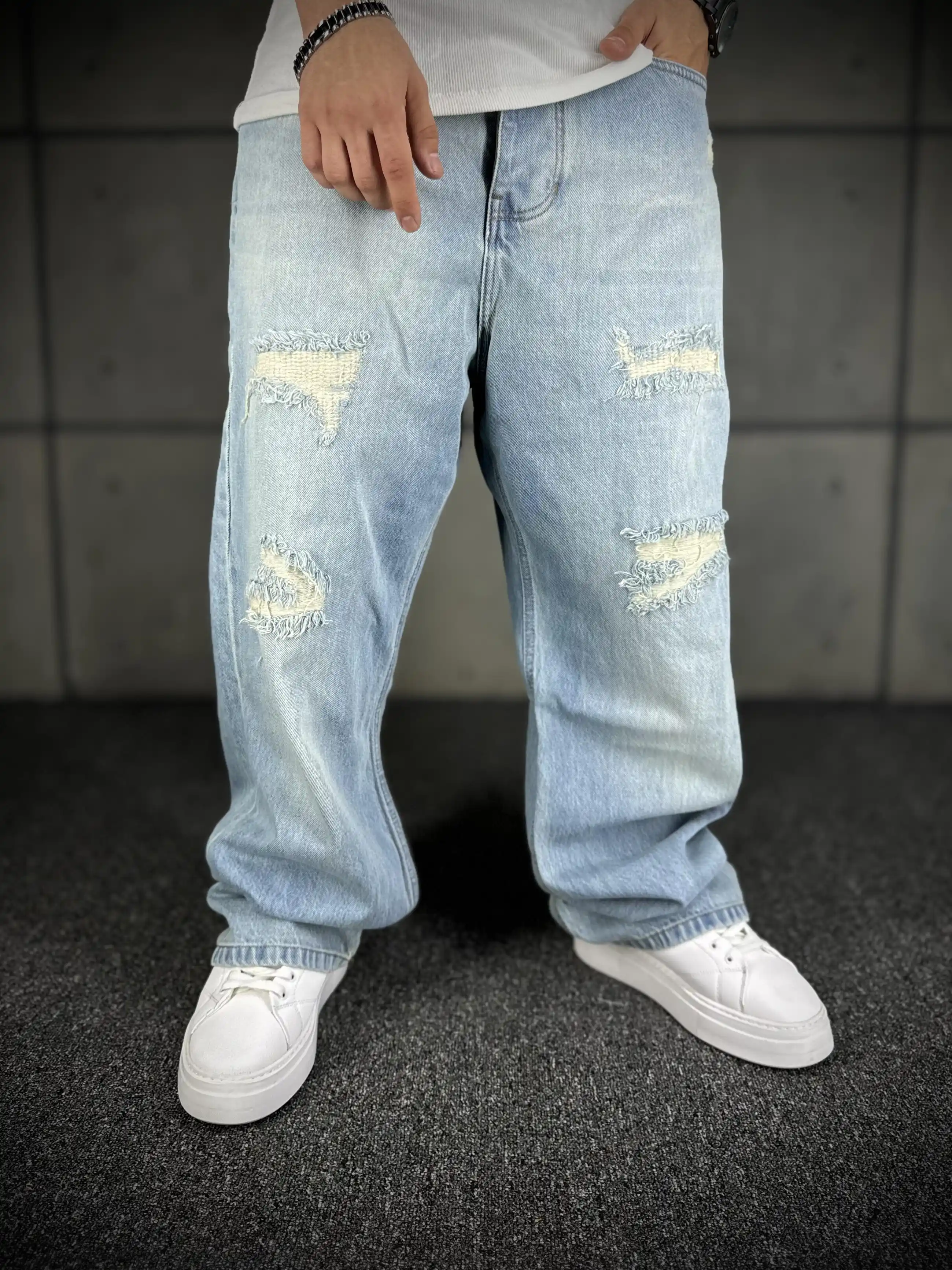 شلوار جین بگ استایل زاپ‌دار